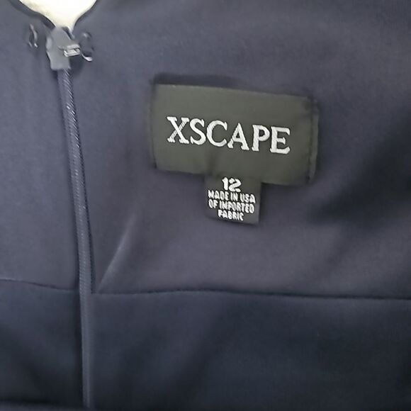 XSCAPE Women's Floral SideMesh Cutout Tutu Mini Dress 12 Navy Blue, Pink - Picture 8 of 16